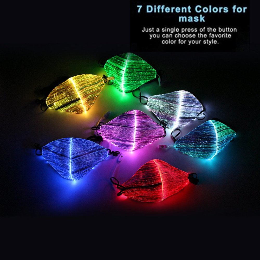 BLACK- FIBER OPTIC LIGHT UP MASK